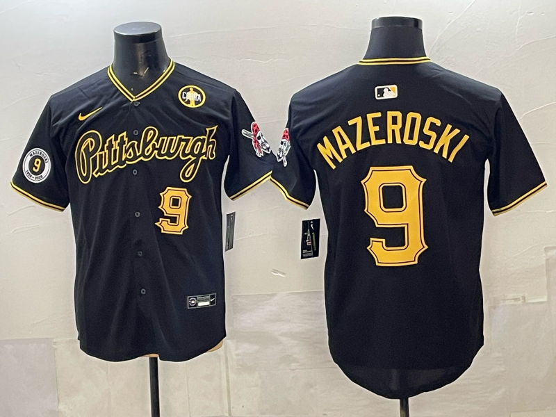 Men Pittsburgh Pirates #9 Mazeroski black Game 2026 Nike MLB Jersey004->pittsburgh pirates->MLB Jersey